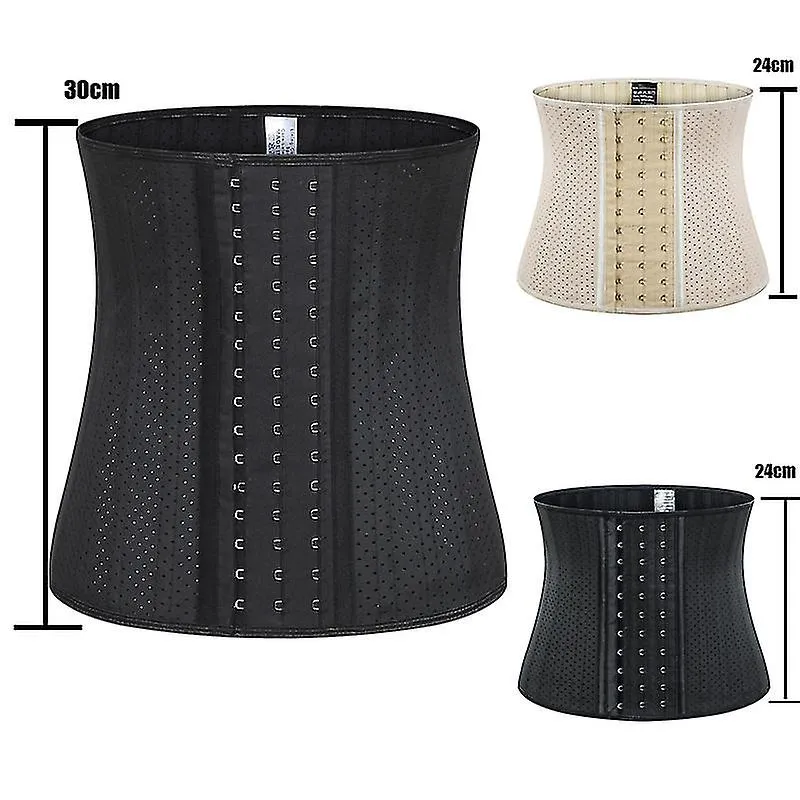 100% Latex Waist Trainer 11.8 / 9.44 Inch 25 Spiral Acero Deshuesado Transpirable Bajo El Busto Corsés Y Bustiers Moldeador De C