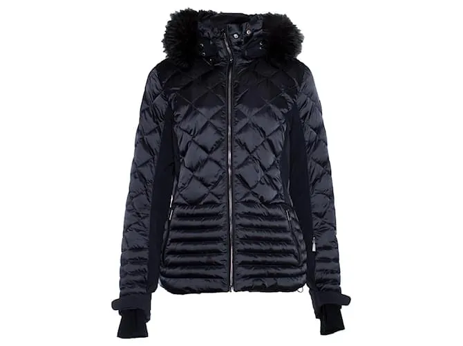 Autre Marque toni marinero, Chaqueta de esquí Flora con ribetes de pelo. Negro 