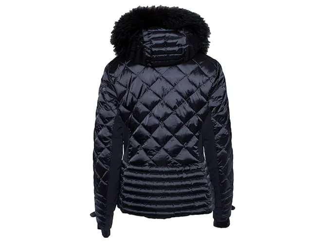 Autre Marque toni marinero, Chaqueta de esquí Flora con ribetes de pelo. Negro 