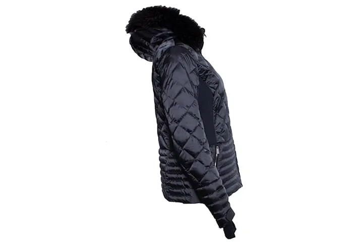 Autre Marque toni marinero, Chaqueta de esquí Flora con ribetes de pelo. Negro 