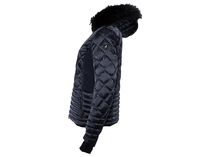 Autre Marque toni marinero, Chaqueta de esquí Flora con ribetes de pelo. Negro 