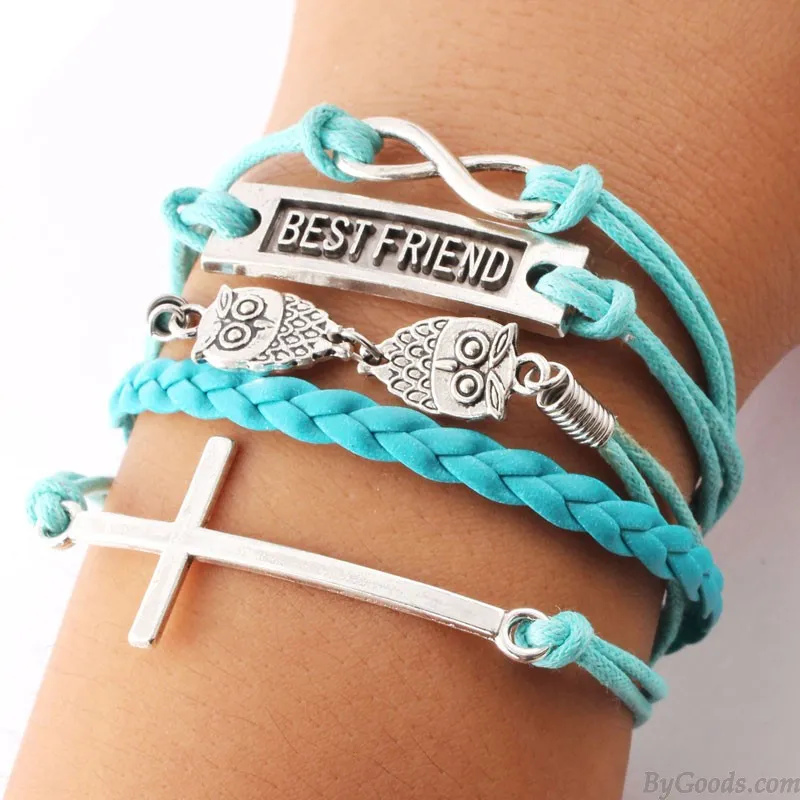 Best Friend Owl Cross Infinity Bracelets