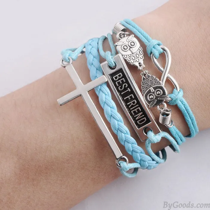Best Friend Owl Cross Infinity Bracelets