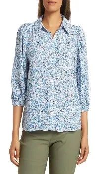 BLOUSE BLUE PRINT  NANETTE LEPORE