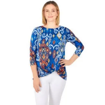 BLOUSE PUFF PRINT IKAT  RUBY RD.