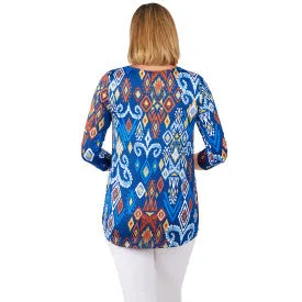 BLOUSE PUFF PRINT IKAT  RUBY RD.