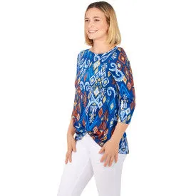 BLOUSE PUFF PRINT IKAT  RUBY RD.