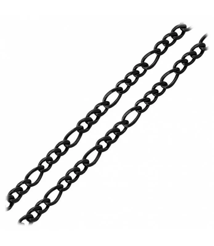 Cadena 60cm 6mm Acero Inoxidable Negra Round Curb Chain Black NSTC020K | 24"