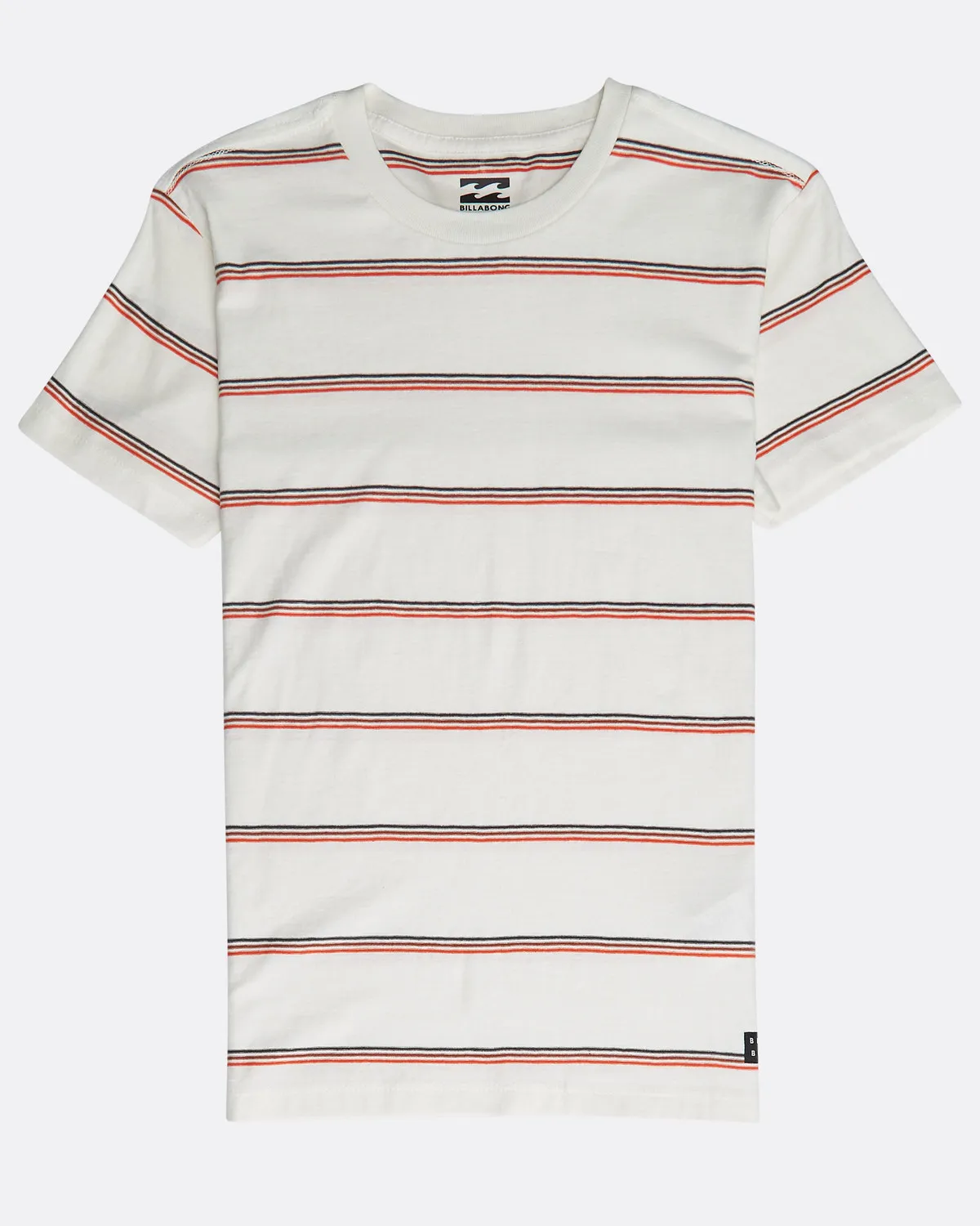 Camiseta BILLABONG surfera manga corta niño surfera Die Cut Stripe BO Bone Ref. N2JE04 Blanca rayas rojas