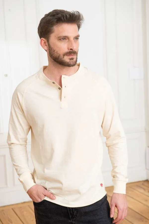Camiseta Hombre Iron & Resin Topock Henley Natural