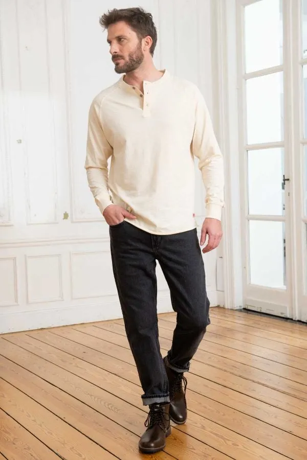 Camiseta Hombre Iron & Resin Topock Henley Natural