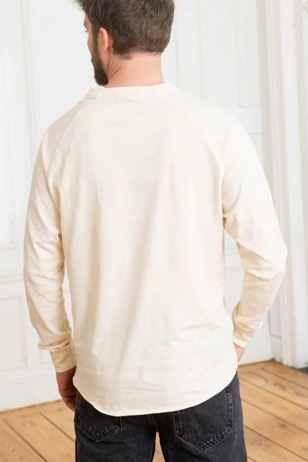 Camiseta Hombre Iron & Resin Topock Henley Natural