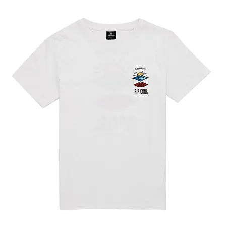 Camiseta RIP CURL manga corta niño surfera The Search ss tee boy Optical White Ref. KTEXV4 blanca