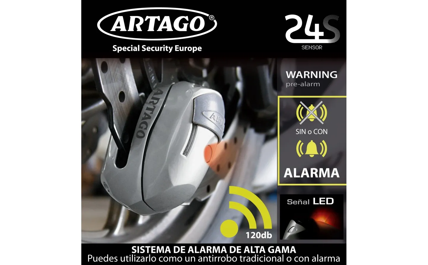 Candado Moto Disco Antirrobo Artago 24S.6M |24S.6M|
