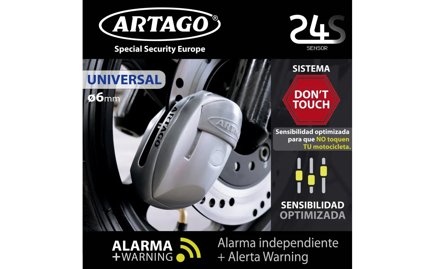 Candado Moto Disco Antirrobo Artago 24S.6M |24S.6M|