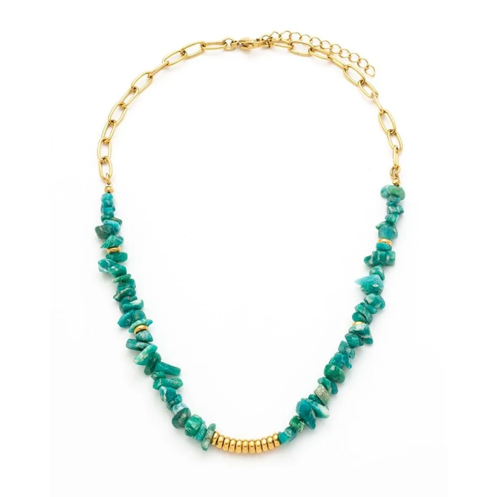 Collar Leire Amazonita Oro