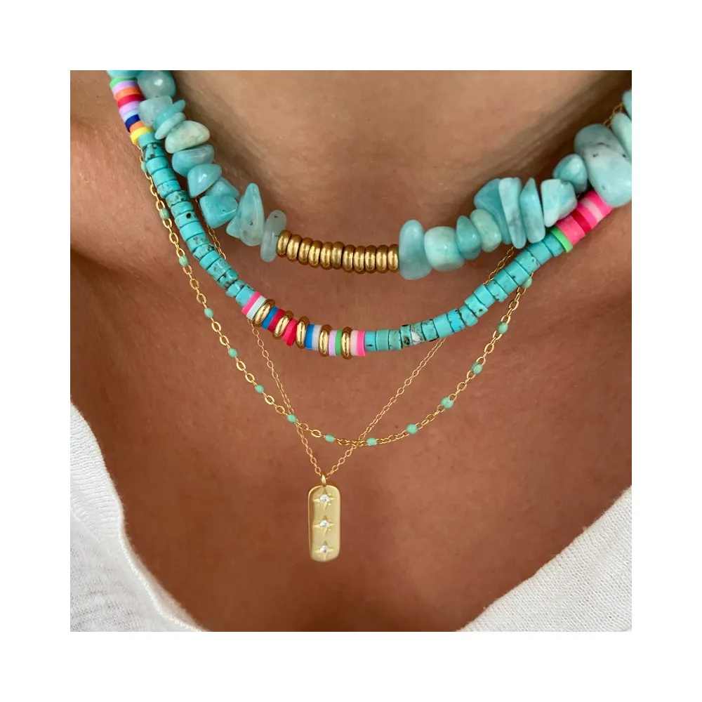 Collar Leire Amazonita Oro