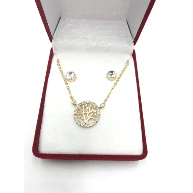 CONJUNTO COLLAR Y PENDIENTES ACERO