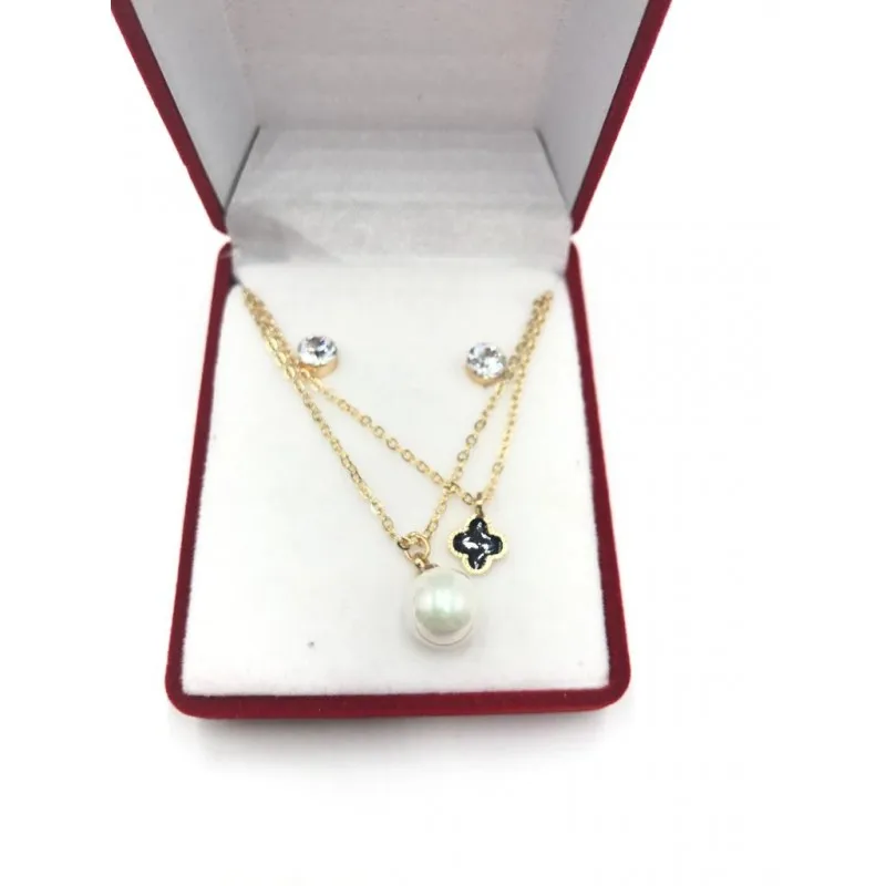 CONJUNTO COLLAR Y PENDIENTES ACERO