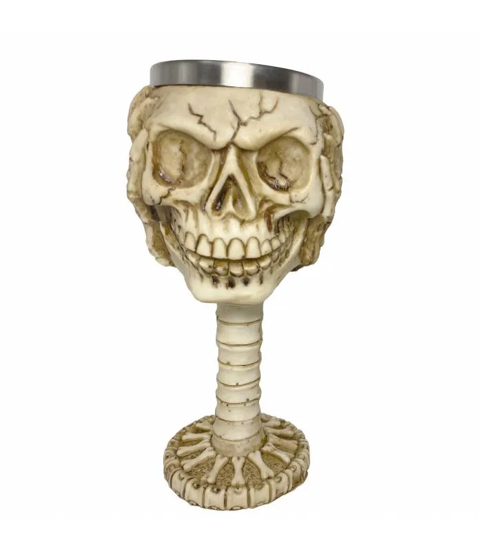 COPA CALAVERA CON MANOS VASO ACERO COLOR HUESO T203269 GAVI