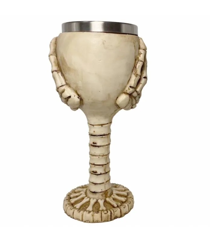 COPA CALAVERA CON MANOS VASO ACERO COLOR HUESO T203269 GAVI