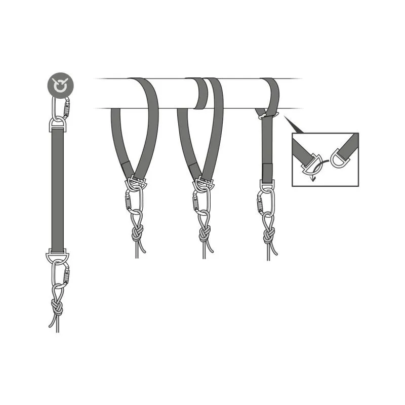 Correa de amarre de conexión fija PETZL (negra)