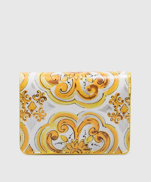 Dolce&Gabbana Continental white glossy leather purse in Majolica print