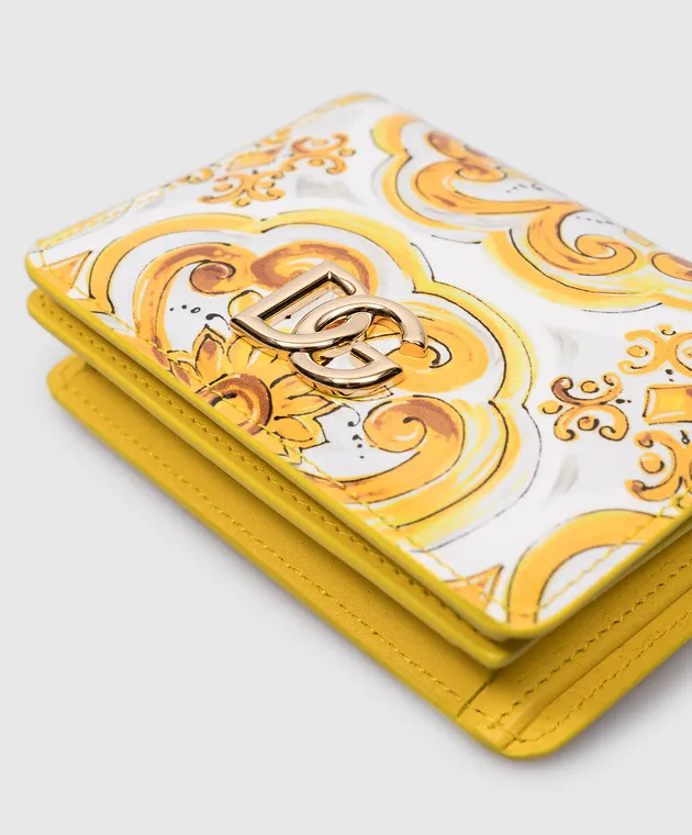Dolce&Gabbana Continental white glossy leather purse in Majolica print