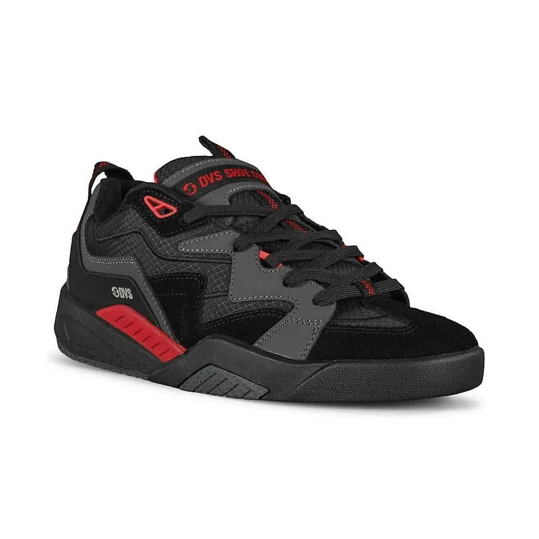 DVS DEVIOUS SKATE SHOES  CARBóN / NEGRO / ROJO
