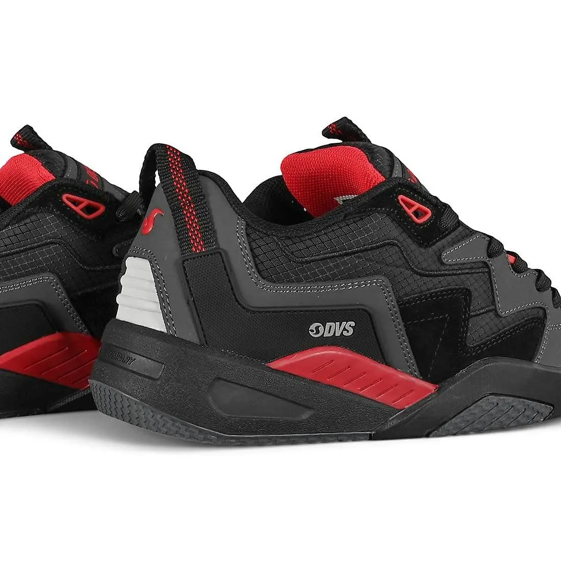 DVS DEVIOUS SKATE SHOES  CARBóN / NEGRO / ROJO
