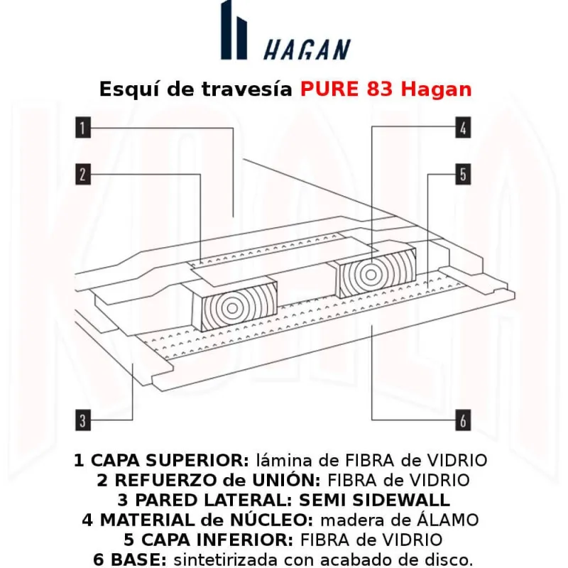 Esquí de travesía PURE 83 Hagan