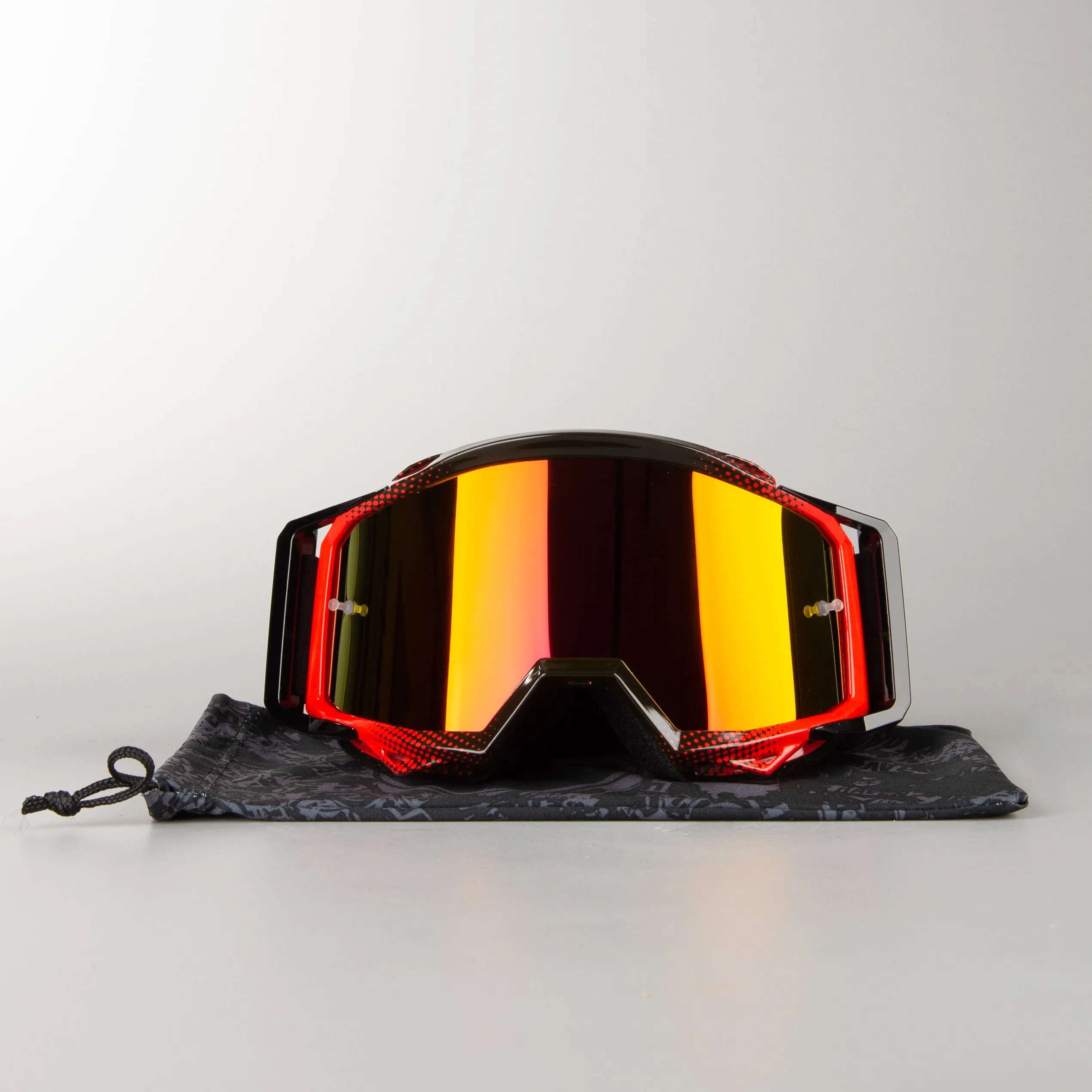 GAFAS DE CROSS RAVEN SNIPER CRIMSON ECHO  LENTE DOBLE DE ESPEJO ROJA