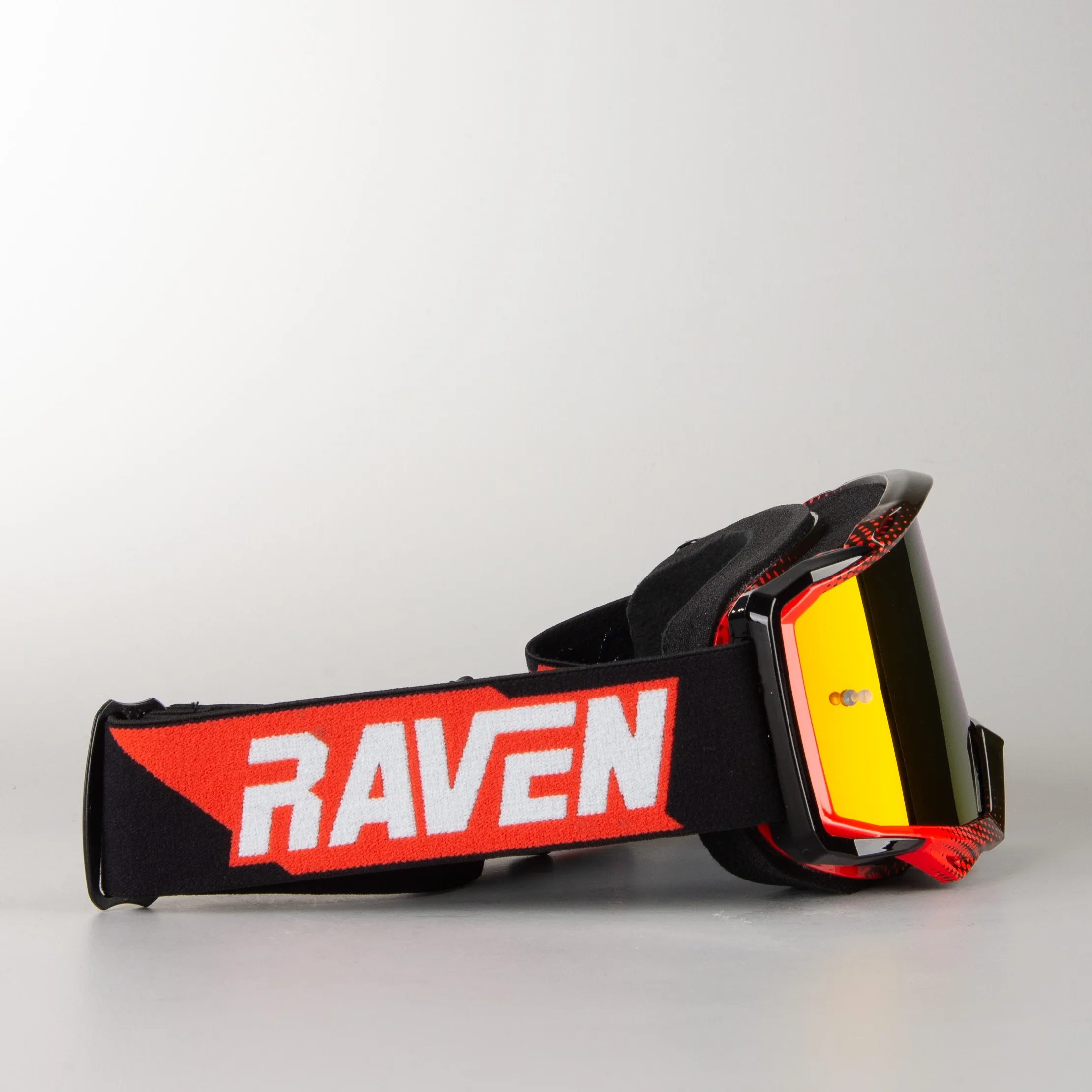 GAFAS DE CROSS RAVEN SNIPER CRIMSON ECHO  LENTE DOBLE DE ESPEJO ROJA