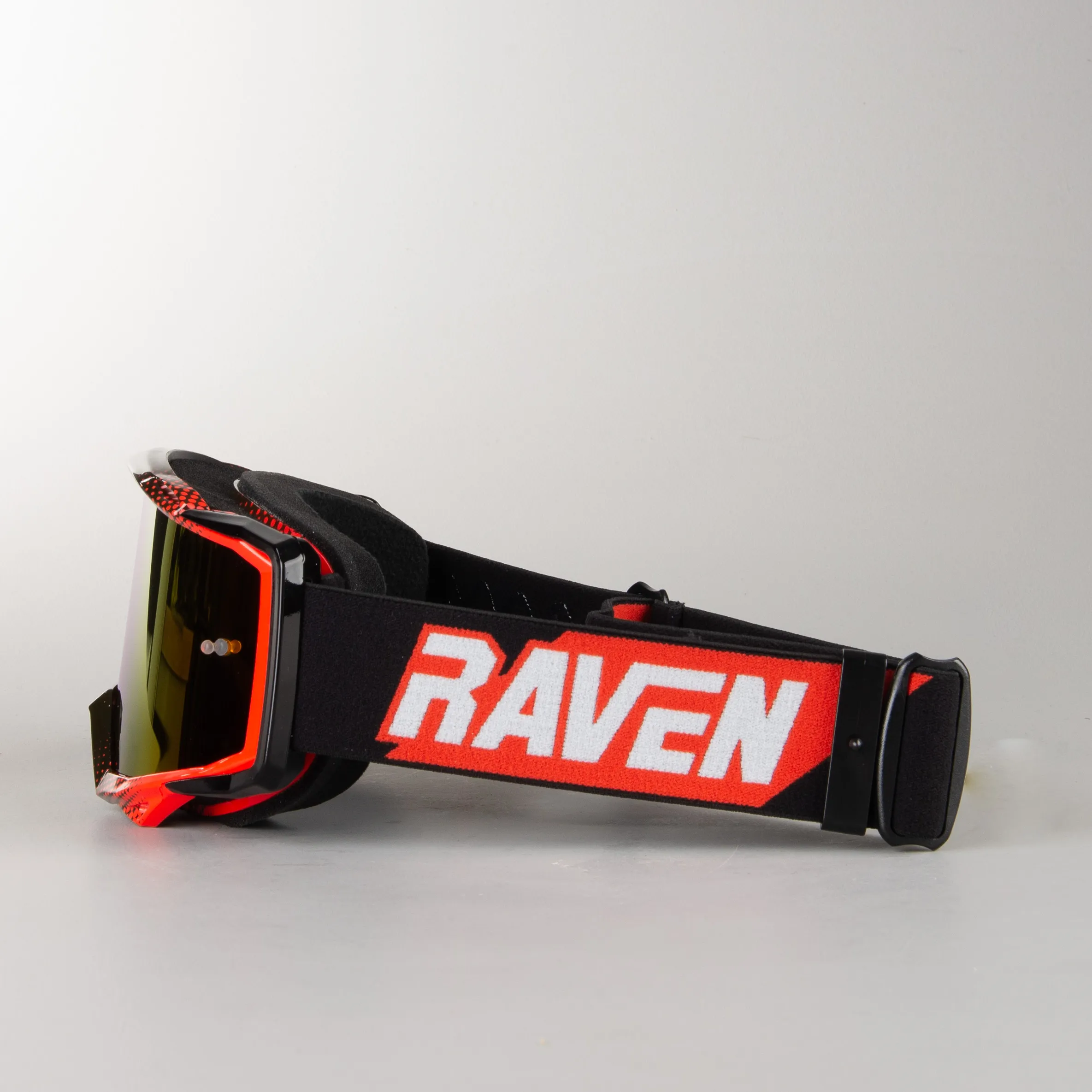 GAFAS DE CROSS RAVEN SNIPER CRIMSON ECHO  LENTE DOBLE DE ESPEJO ROJA