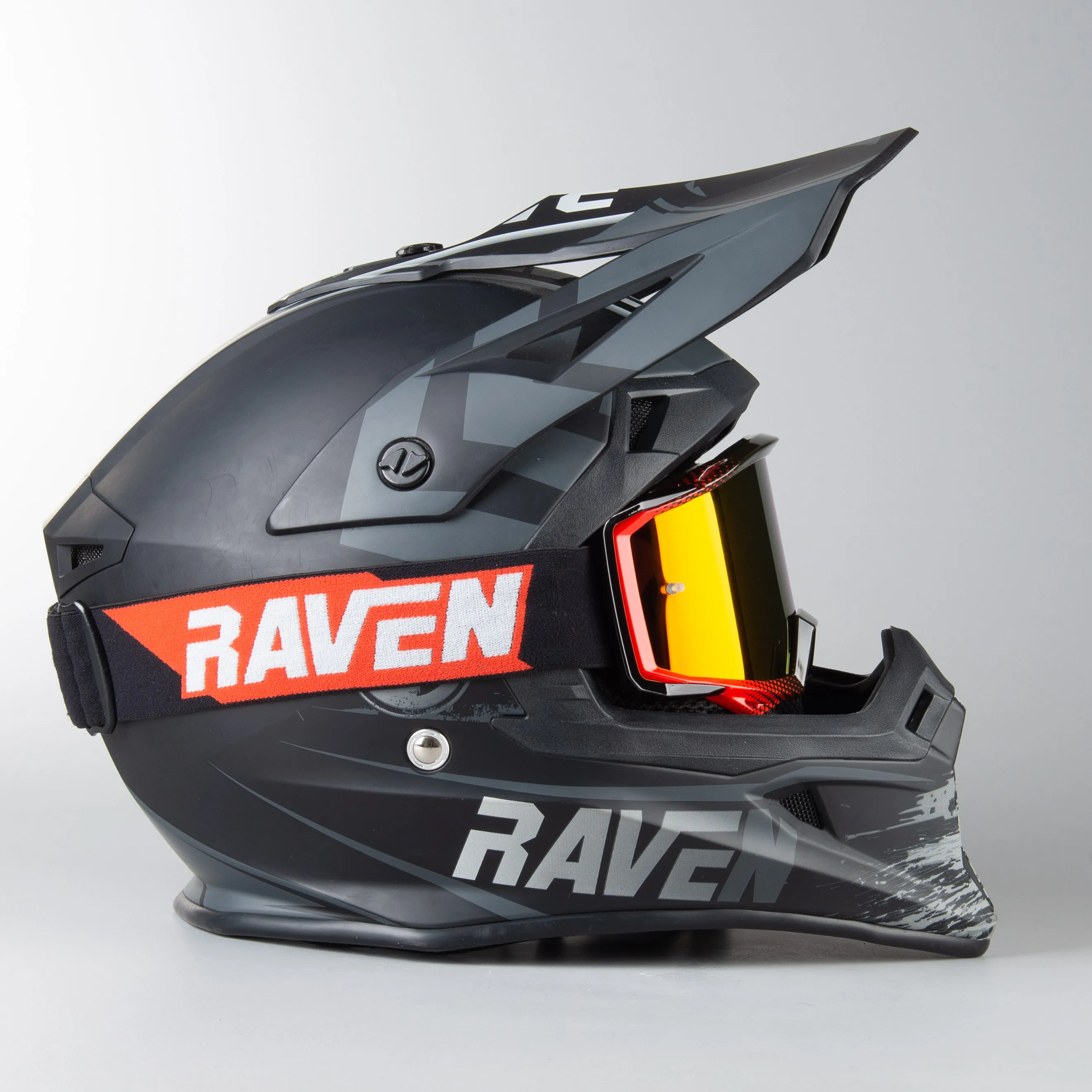 GAFAS DE CROSS RAVEN SNIPER CRIMSON ECHO  LENTE DOBLE DE ESPEJO ROJA