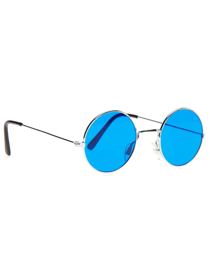 GAFAS REDONDAS DISFRAZ DE HIPPIE  AZUL