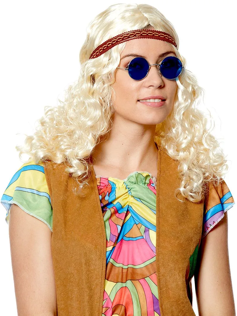 GAFAS REDONDAS DISFRAZ DE HIPPIE  AZUL