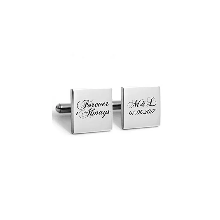 Gemelos personalizados cuadrados acero inoxidable