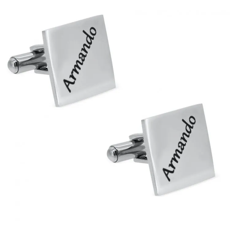 Gemelos personalizados cuadrados acero inoxidable
