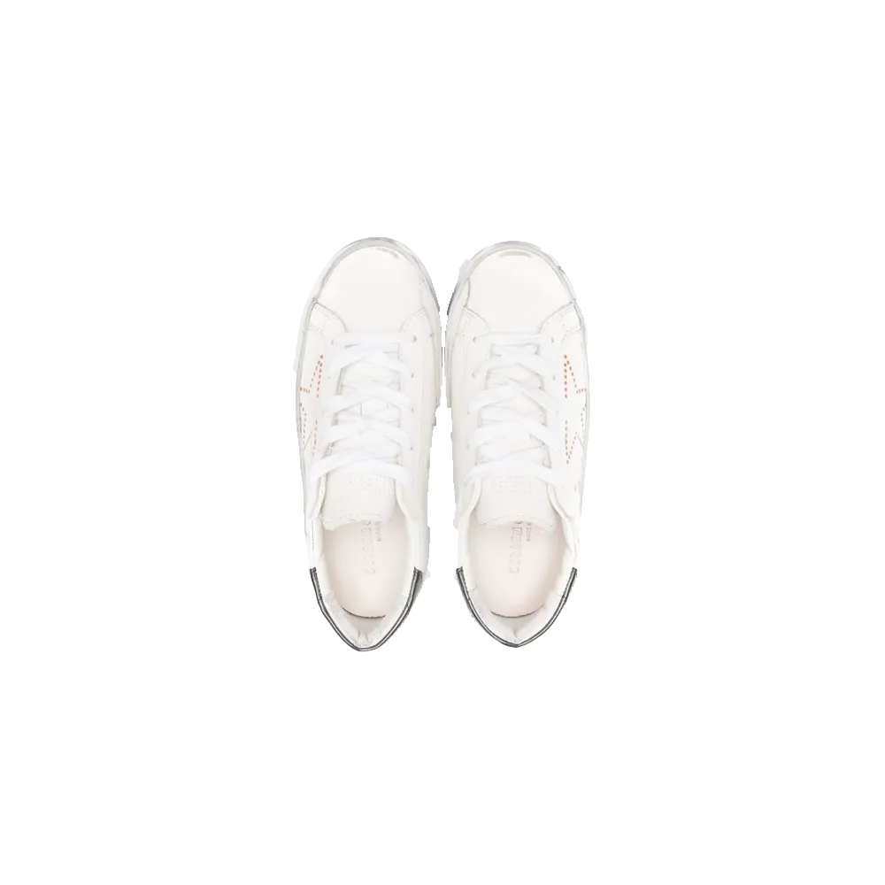 GOLDEN GOOSE SUPERSTAR LEATHER  UPPER PRINT STAR LAMINATED WHITE KIDS GYF00270.F003313.11220