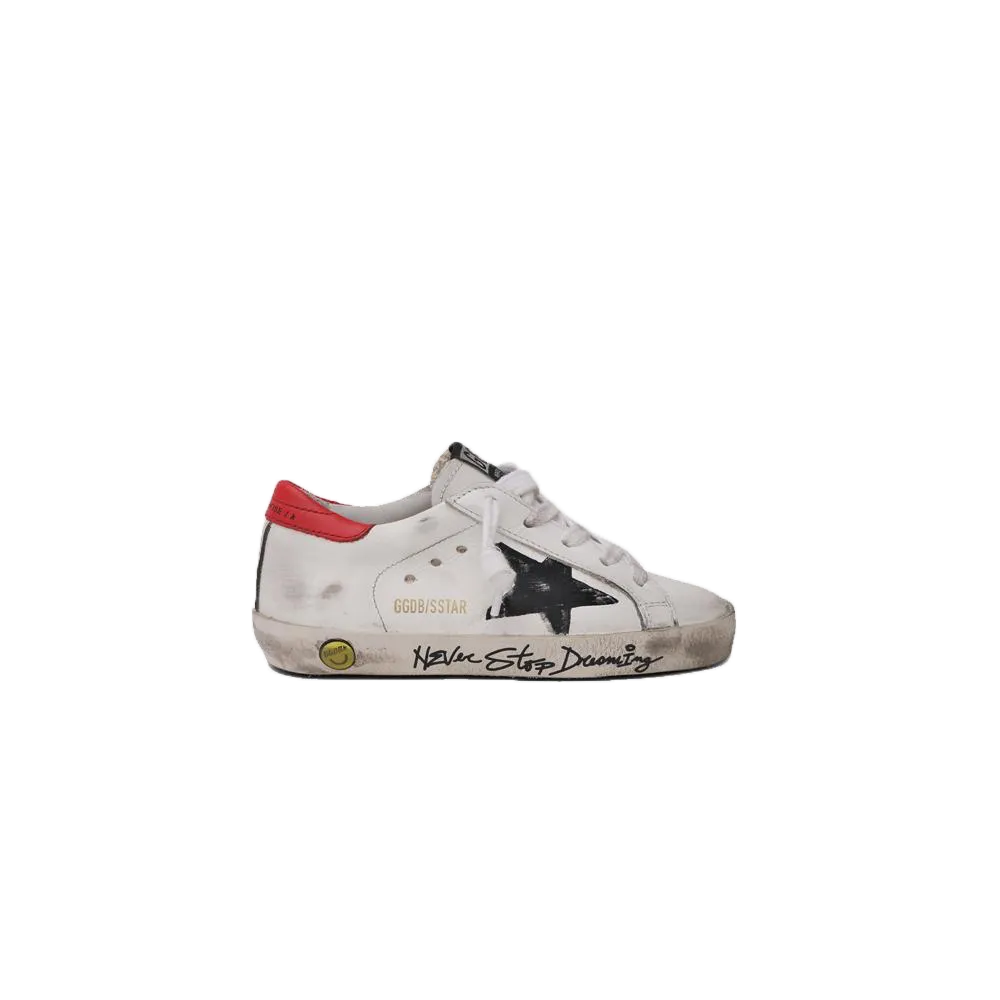 GOLDEN GOOSE SUPERSTAR LEATHER UPPER PRINT STAR SIGNATURE FOXING KIDS GYF00101.F000445.10201