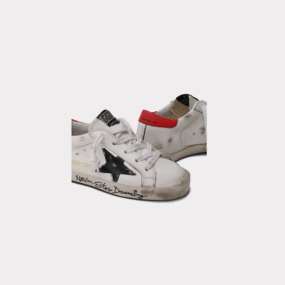 GOLDEN GOOSE SUPERSTAR LEATHER UPPER PRINT STAR SIGNATURE FOXING KIDS GYF00101.F000445.10201