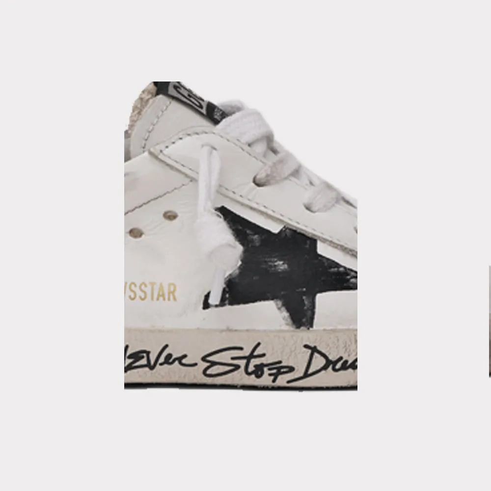 GOLDEN GOOSE SUPERSTAR LEATHER UPPER PRINT STAR SIGNATURE FOXING KIDS GYF00101.F000445.10201