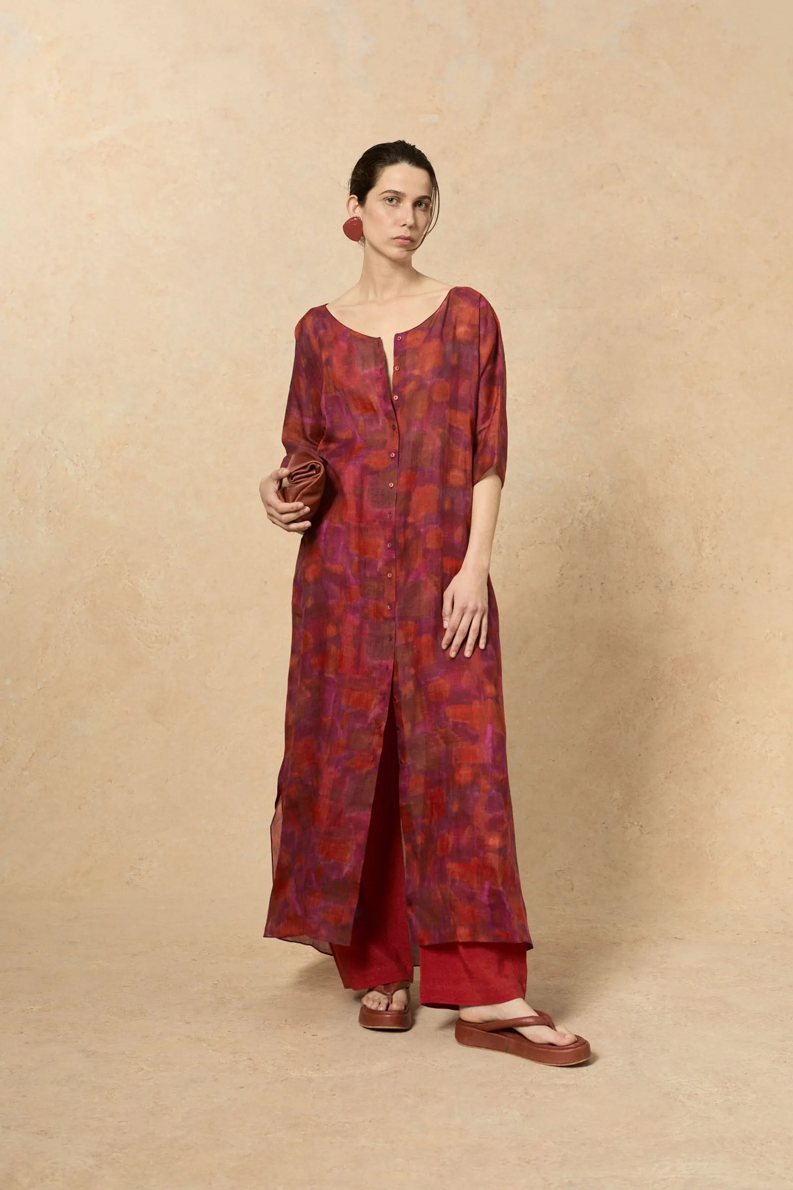 Janis, indira print dress in ramie
