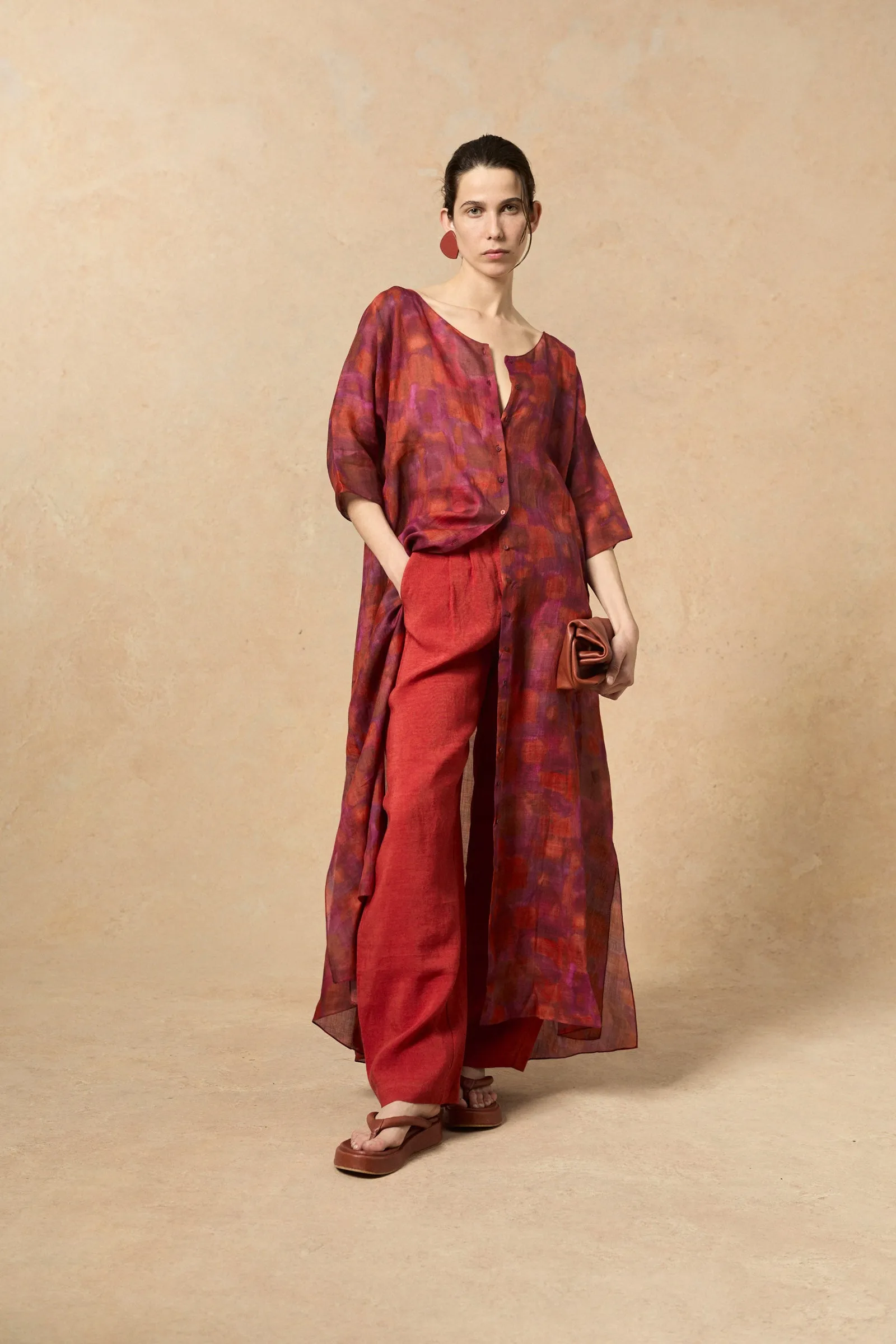 Janis, indira print dress in ramie