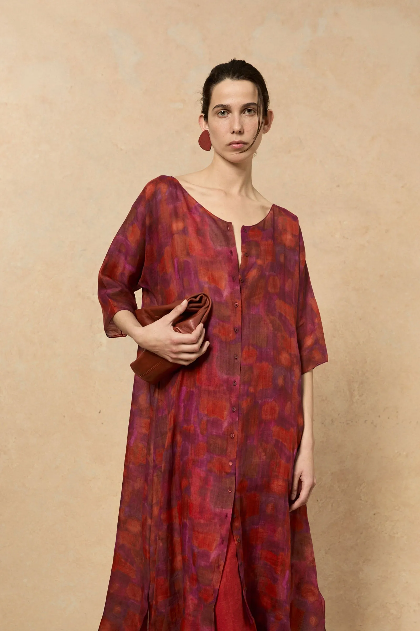 Janis, indira print dress in ramie