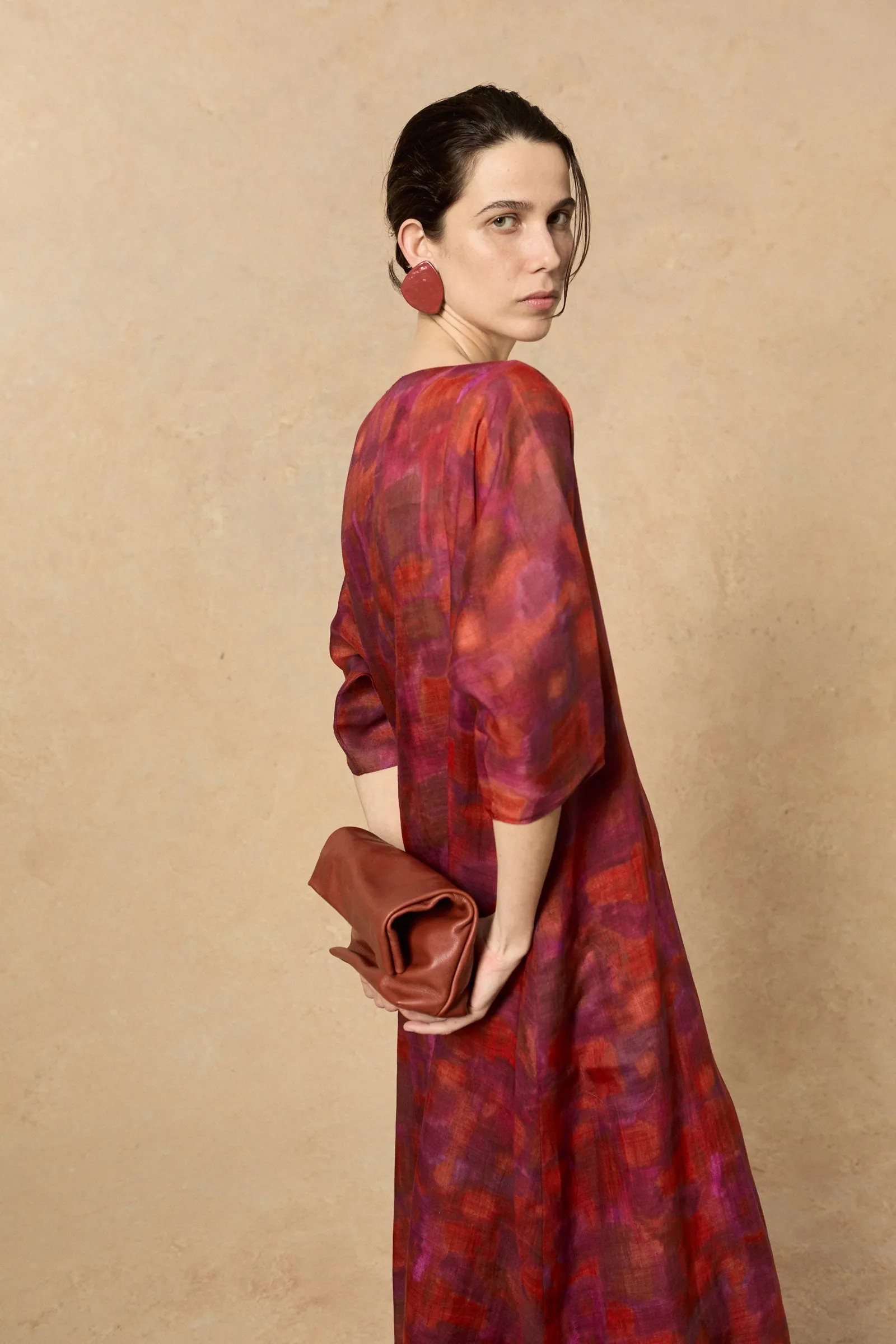 Janis, indira print dress in ramie