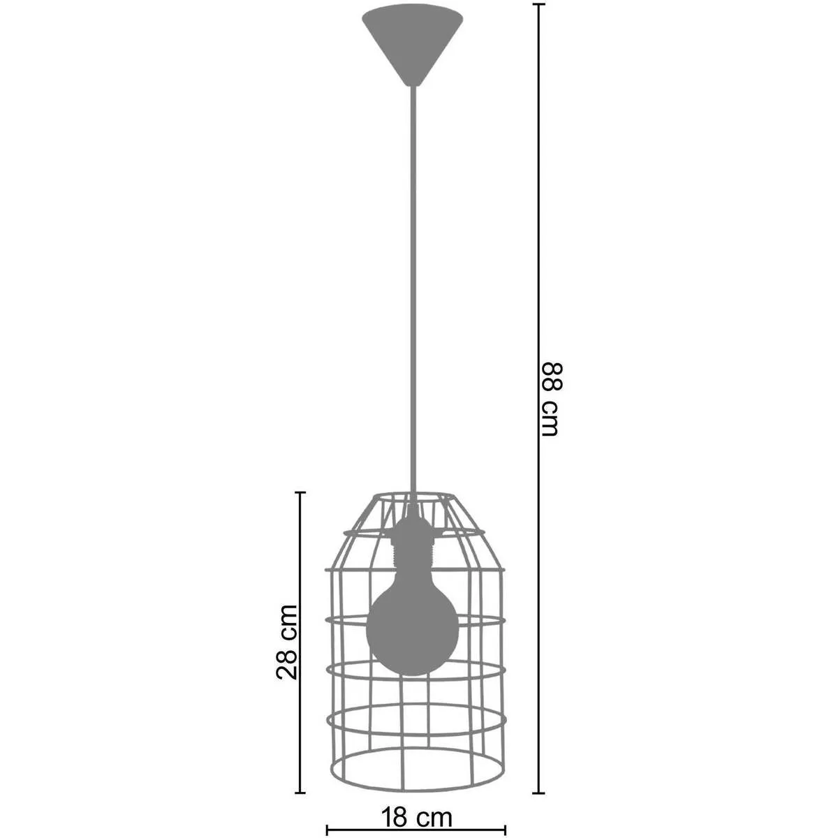 Lámpara colgante redondo metal castaño