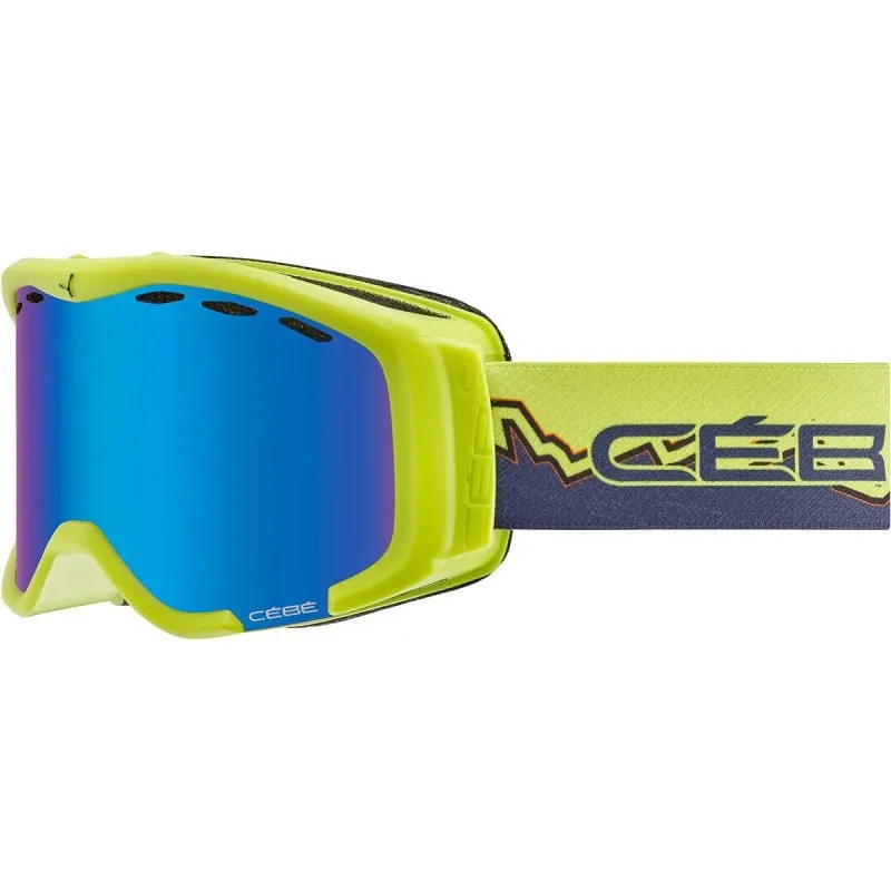 Máscara de esquí Cébé Cheeky (Lime Blue Mountain Matte Brown Flash Blue Cat.3) junior