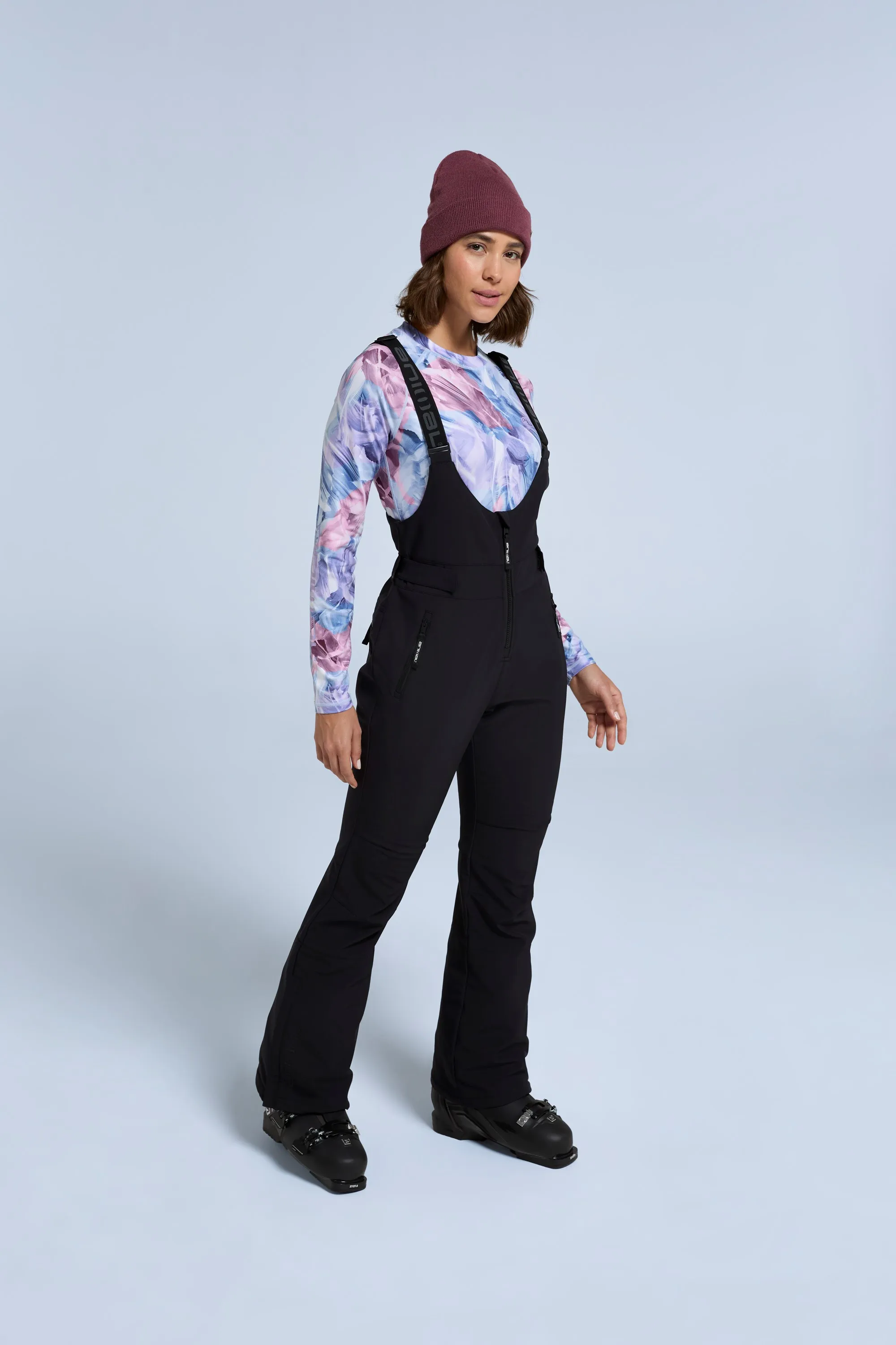 Powder pantalones esquí con peto delantero para mujer
